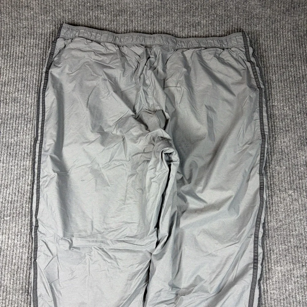 Adidas Track Pants Men 2XL Gray Striped Straight Leg Logo Mesh Ankle Zip Running